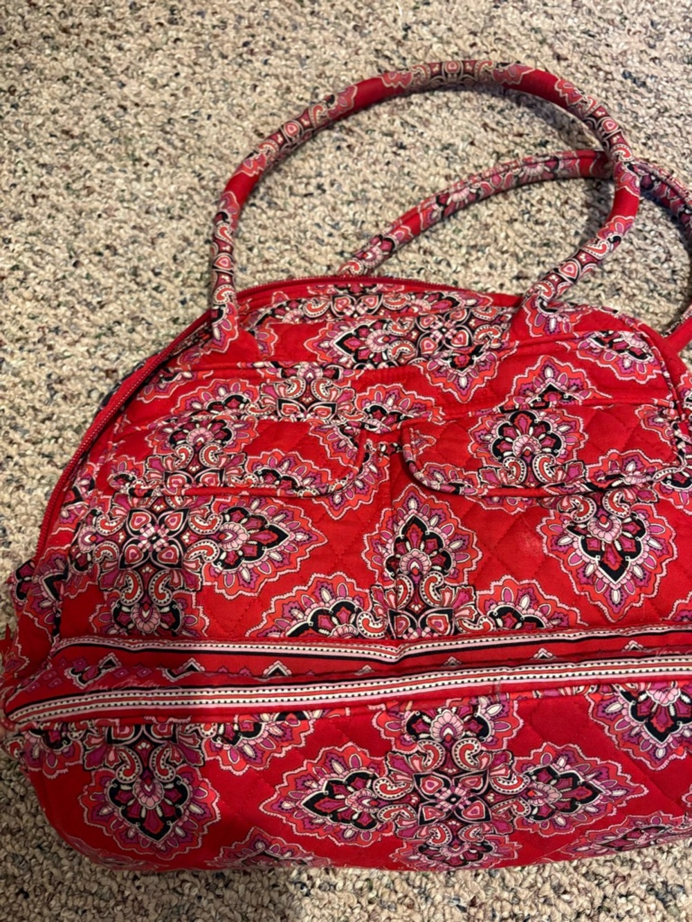 Vera Bradley Red Paisley Quilted Tote